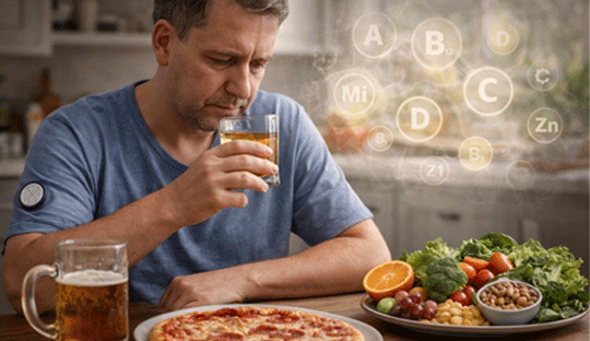 Alcohol Intake Linked to Lower Micronutrient Intake in Men with Type 2 Diabetes